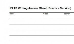 IELTS Writing Answer Sheet Practice Version